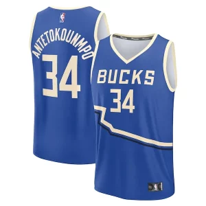 Único Fantástico Clásico Giannis Antetokounmpo Milwaukee Bucks Youth 2024/25 Fast Break Player Jersey City Edition Royal