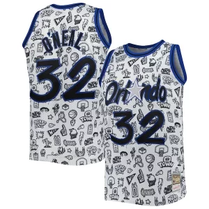 Ideal Shaquille O'Neal Orlando Magic 1994/95 Hardwood Classics Doodle Swingman Jersey White