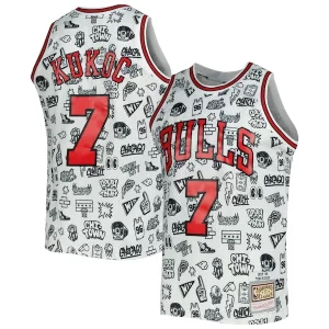Moderno Increíble Toni Kukoc Chicago Bulls 1997/98 Hardwood Classics Doodle Swingman Jersey White
