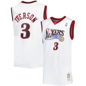 Comodo Único Allen Iverson Philadelphia 76ers Big & Tall Hardwood Classics 1996/97 Swingman Jersey White/Black/Red/Royal