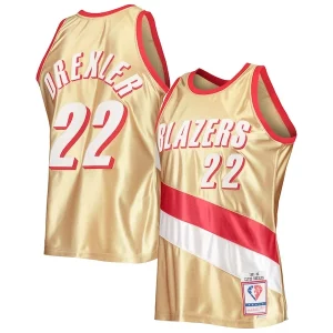 Perfecto Elegante Estupendo Clyde Drexler Portland Trail Blazers 75th Anniversary 1991/92 Hardwood Classics Swingman Jersey Gold
