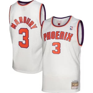 Fácil de llevar Clásico Stephon Marbury Phoenix Suns 2001/02 Hardwood Classics Swingman Jersey White