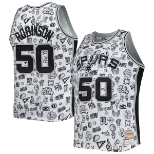 Delicioso Lujoso David Robinson San Antonio Spurs 1998/99 Hardwood Classics Doodle Swingman Player Jersey White