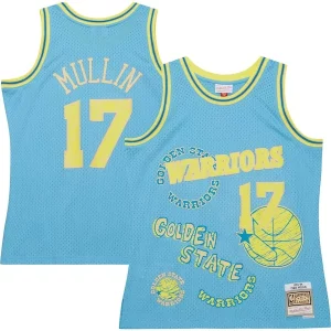 Fantástico Chris Mullin Golden State Warriors 1993/94 Swingman Sidewalk Sketch Jersey Light Blue