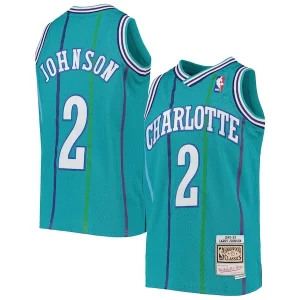 Duradero Comodo Larry Johnson Charlotte Hornets Youth 1992/93 Hardwood Classics Swingman Jersey Teal