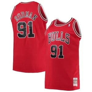 Versátil Cool Dennis Rodman Chicago Bulls 1997/98 Big & Tall Hardwood Classics Swingman Jersey Red
