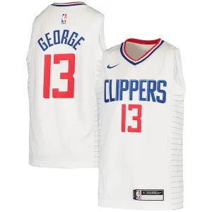 Lujoso Paul George LA Clippers Nike Youth 2020/21 Swingman Jersey Association Edition White