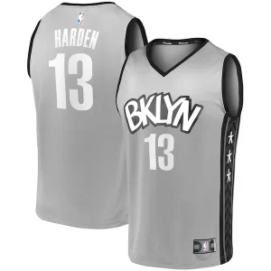 Original Clásico Robusto James Harden Brooklyn Nets Fast Break Replica Jersey Charcoal Statement Edition/White