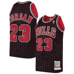 Hermoso Maravilloso Men's Chicago Bulls Michael Jordan Black 1996/97 Hardwood Classics Authentic Jersey