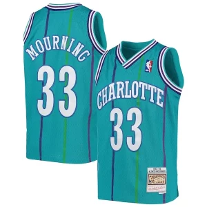 Magnífico Robusto Increíble Alonzo Mourning Charlotte Hornets Youth 1992/93 Hardwood Classics Swingman Jersey Teal