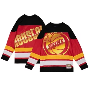 Encantador Houston Rockets Women's Hardwood Classics Big Face 4.0 Hockey Jersey Red