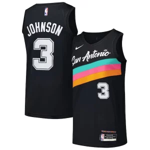 Hermoso Resistente Keldon Johnson San Antonio Spurs Nike Swingman Player Jersey City Edition Black