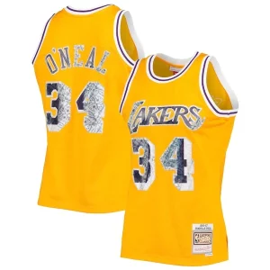 Sofisticado Shaquille O'Neal Los Angeles Lakers 1996 97 Hardwood Classics NBA 75th Anniversary Diamond Swingman Jersey Gold