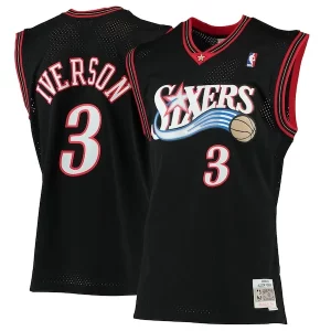 Hermoso Allen Iverson Philadelphia 76ers 2000/01 Hardwood Classics Swingman Jersey Black