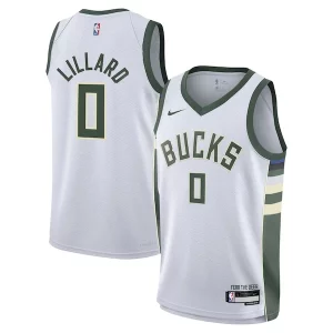 Comodo Increíble Original Damian Lillard Milwaukee Bucks Nike Youth Swingman Jersey Association Edition White
