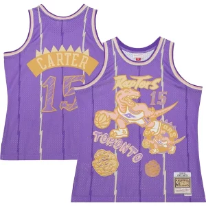 Fácil de llevar Delicioso Vince Carter Toronto Raptors 1998/99 Swingman Sidewalk Sketch Jersey Purple