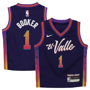 Práctico Devin Booker Phoenix Suns Nike Preschool Swingman Replica Jersey City Edition Purple