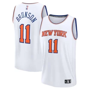 Práctico Jalen Brunson New York Knicks Fast Break Replica Player Jersey Association Edition White