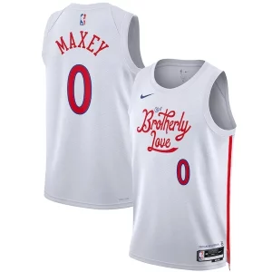 Cool Maravilloso Tyrese Maxey Philadelphia 76ers Nike Unisex 2022/23 Swingman Jersey City Edition White