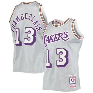 Duradero Wilt Chamberlain Los Angeles Lakers 75th Anniversary 1971/72 Hardwood Classics Swingman Jersey Silver