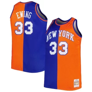 Bonito Hermoso Patrick Ewing New York Knicks Big & Tall Hardwood Classics 1991/92 Split Swingman Jersey Blue/Orange