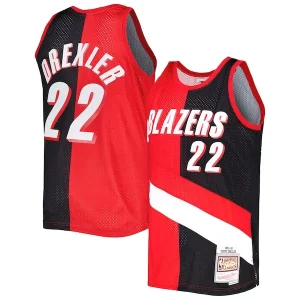 Ideal Fácil de llevar Duradero Clyde Drexler Portland Trail Blazers Hardwood Classics 1991/92 Split Swingman Jersey Red/Black