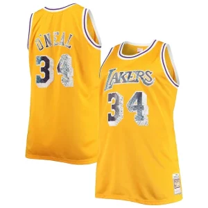 Perfecto Shaquille O'Neal Los Angeles Lakers Big & Tall 1996 97 NBA 75th Anniversary Diamond Swingman Jersey Gold