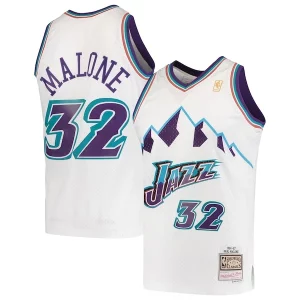 Atractivo Perfecto Clásico Karl Malone Utah Jazz 1996/97 Hardwood Classics Swingman Jersey White