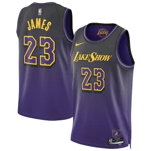 Práctico Original LeBron James Los Angeles Lakers Nike Unisex 2024/25 Swingman Player Jersey City Edition Purple