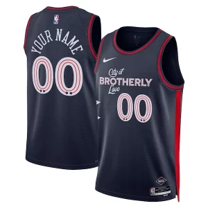 Único Resistente Philadelphia 76ers Nike Unisex 2023/24 Custom Swingman Jersey Navy City Edition