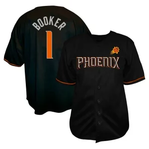 Exquisito Devin Booker Phoenix Suns Profile Big & Tall Name & Number Button Up Jersey Black