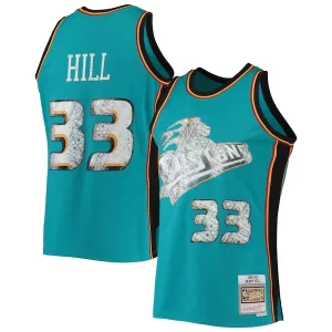 Lujoso Sofisticado Original Grant Hill Detroit Pistons 1998/99 Hardwood Classics NBA 75th Anniversary Diamond Swingman Jersey Teal