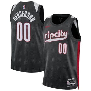 Único Original Genial Scoot Henderson Portland Trail Blazers Nike Unisex 2024/25 Swingman Player Jersey City Edition Black