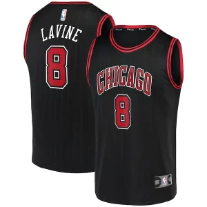 Práctico Chulo Zach LaVine Chicago Bulls Fast Break Team Replica Jersey Black Statement Edition