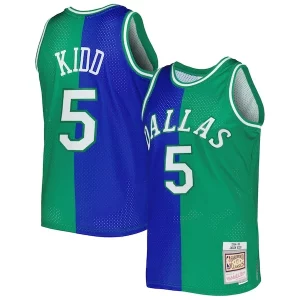 Fantástico Encantador Delicioso Jason Kidd Dallas Mavericks Hardwood Classics 1994/95 Split Swingman Jersey Blue/Green