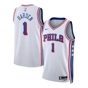 Genial James Harden Philadelphia 76ers Nike Unisex Swingman Jersey Association Edition White
