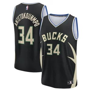 Duradero Giannis Antetokounmpo Milwaukee Bucks Youth Fast Break Replica Player Jersey Statement Edition Black