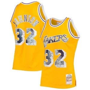Perfecto Único Elegante Magic Johnson Los Angeles Lakers 1984/85 Hardwood Classics NBA 75th Anniversary Diamond Swingman Jersey Gold