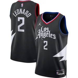 Hermoso Resistente Práctico Kawhi Leonard LA Clippers Jordan Brand Unisex Swingman Jersey Statement Edition Black