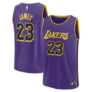 Hermoso Cool LeBron James Los Angeles Lakers Youth Fast Break Replica Player Jersey Statement Edition Purple