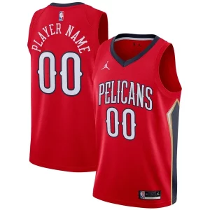 Clásico New Orleans Pelicans Jordan Brand Swingman Custom Jersey Statement Edition Red