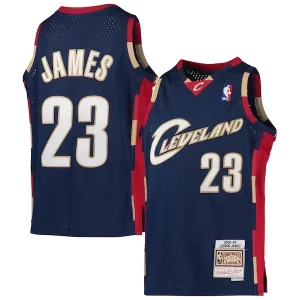 Original LeBron James Cleveland Cavaliers Youth 2008 09 Hardwood Classics Swingman Jersey Navy