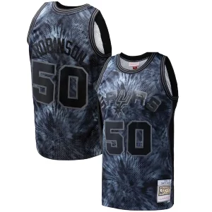 Increíble Original Práctico David Robinson San Antonio Spurs Hardwood Classics 1998/99 Tie Dye Swingman Jersey Black
