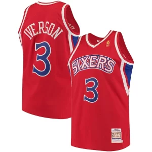 Único Atractivo Duradero Allen Iverson Philadelphia 76ers 1996/97 Hardwood Classics Authentic Jersey Red/Black/White