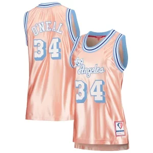 Moderno Duradero Shaquille O'Neal Los Angeles Lakers Women's 75th Anniversary Rose Gold 1996 Swingman Jersey Pink