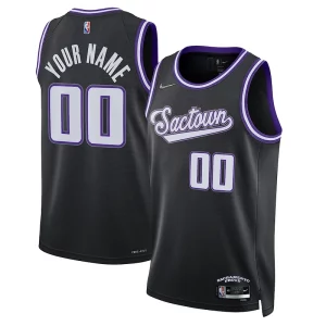 Original Sacramento Kings Nike 2021/22 Swingman Custom Jersey City Edition Black