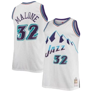 Atractivo Karl Malone Utah Jazz 1996/97 Big & Tall Hardwood Classics Swingman Jersey White/Purple