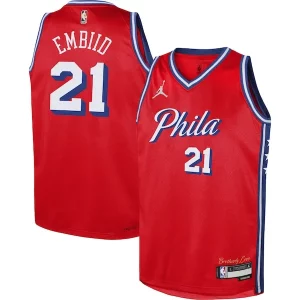 Increíble Encantador Fantástico Joel Embiid Philadelphia 76ers Jordan Brand Youth Swingman Jersey Statement Edition Red