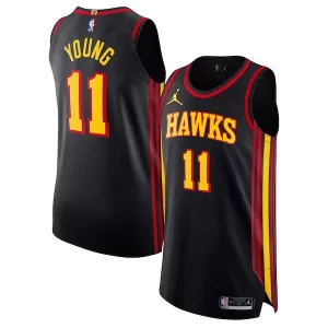 Increíble Trae Young Atlanta Hawks Jordan Brand Authentic Player Jersey Statement Edition Black