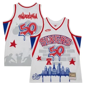 Sofisticado Genial Philadelphia 76ers x Tats Cru Hardwood Classics Fashion Jersey White